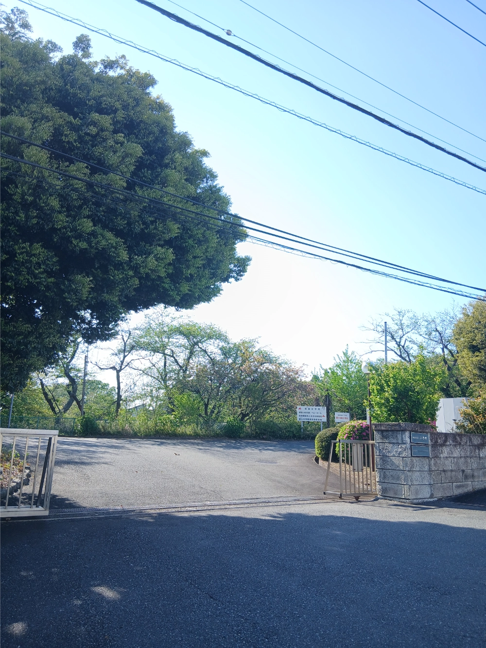 国道467号線沿いにある正門の写真